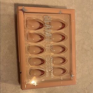 Glamnetic Red and Cream Press-On Nails